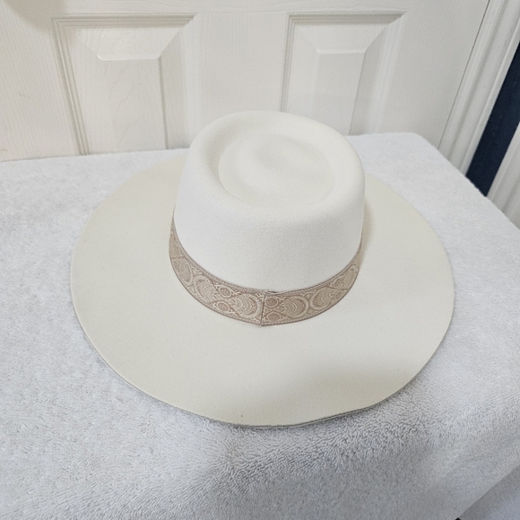NWT Melrose and Market Novelty Boater Hat w Wide Brim Ivory Combo ONE SI… - Picture 2 of 9